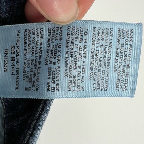 Mother The Looker Ankle Fray Alley Cat Dark Wash Distress Denim Skinny Jeans 29 - Picture 11 of 13